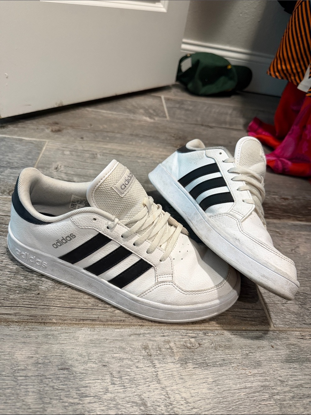 adidas White and Black Low-Top Sneaker - Classic Three Stripes